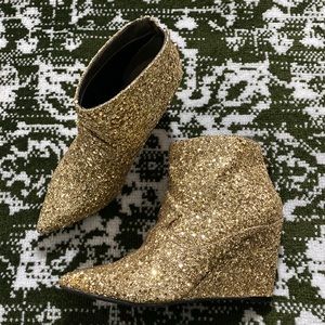 Gold Glitter Ankle Boots
